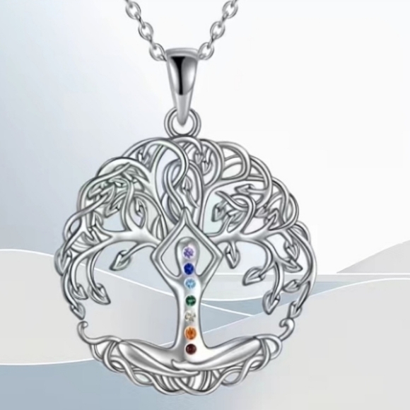 Chakra Life Tree Necklace NWT - Picture 1 of 10